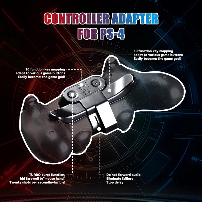 Semaiki أذرع خلفية لجهاز تحكم PS4، ملحق زر خلفي مجموعة دومينيتور متوافقة مع جهاز تحكم PS4، أذرع مع وظيفة توربو وذاكرة، توصيل وتشغيل - Image 4